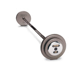Troy Pro Style Barbell with Gray Iron Plates, Chrome Bar, and Chrome Endcaps