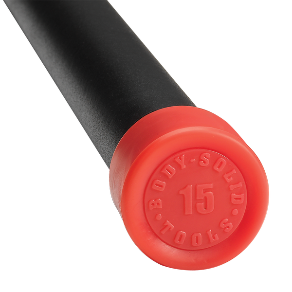 15LB RED PADDED WEIGHTED BAR - Grip Diameter 1.20"