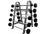 TROY Straight Rubber Barbell Pack with Rack