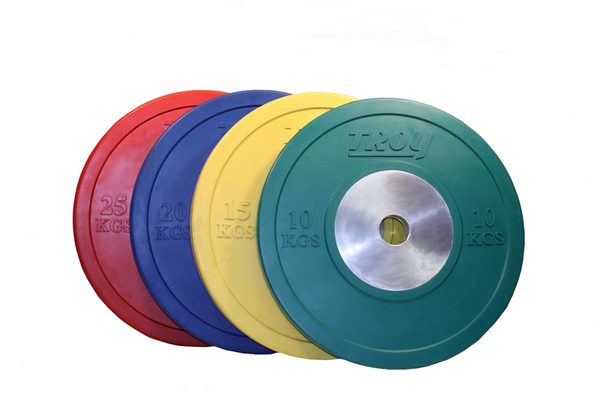 TROY Premium Grade Barbell Competition Bumper Plates - Colored