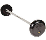 TROY Pro-Style Straight Barbell with Black Rubber Plates, Chrome Bar, and Black Rubber Endcaps