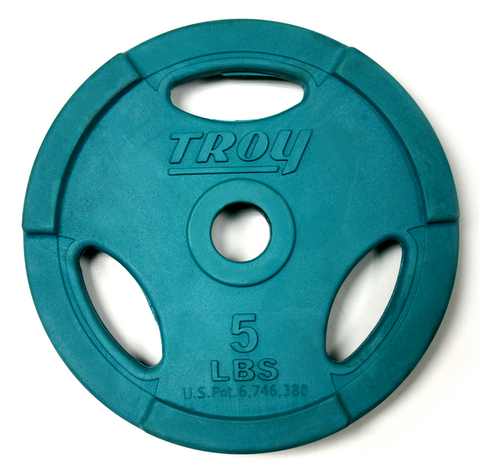 TROY Interlocking Color Grip Workout Plate (TURQUOISE 5 LBS.)