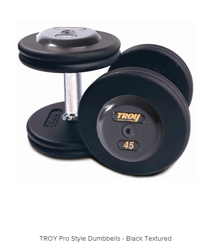 The Troy Pro Style Dumbbells Black Fitness Equipment